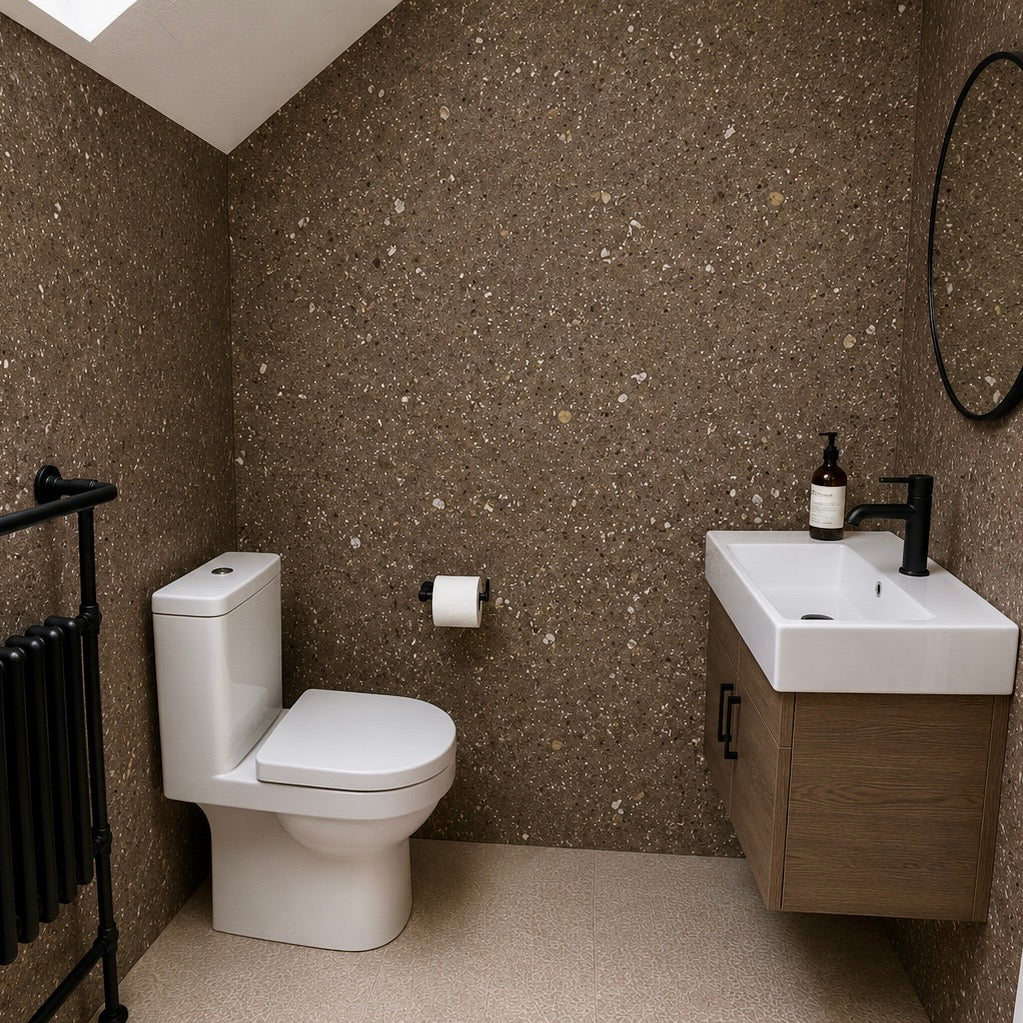 Rapid Stone™ Stone Effect Bathroom Wall Panel – Pewter Waterproof Shower Panel