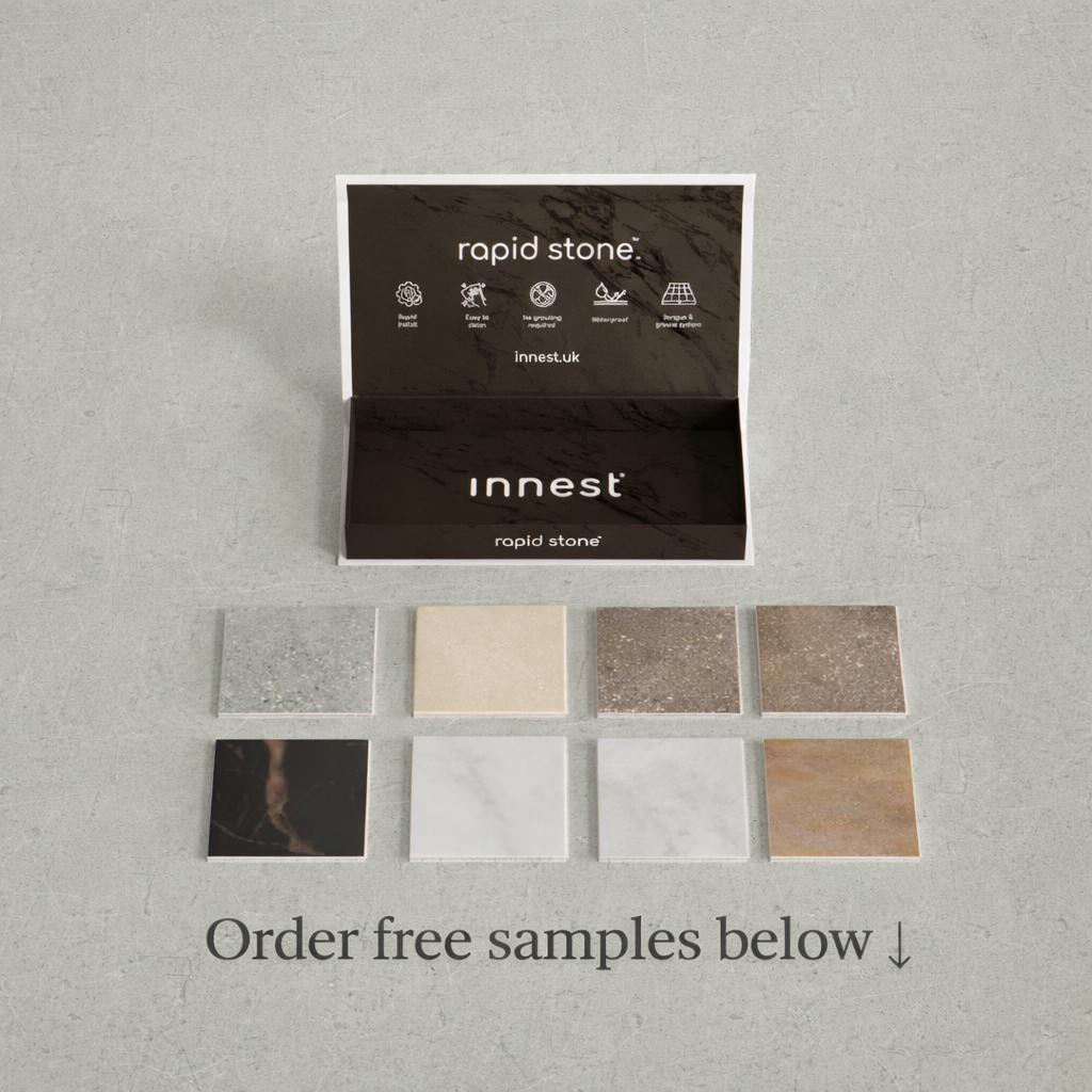 Rapid Stone™ Stone Effect Bathroom Wall Panel – Beige Waterproof Shower Panel