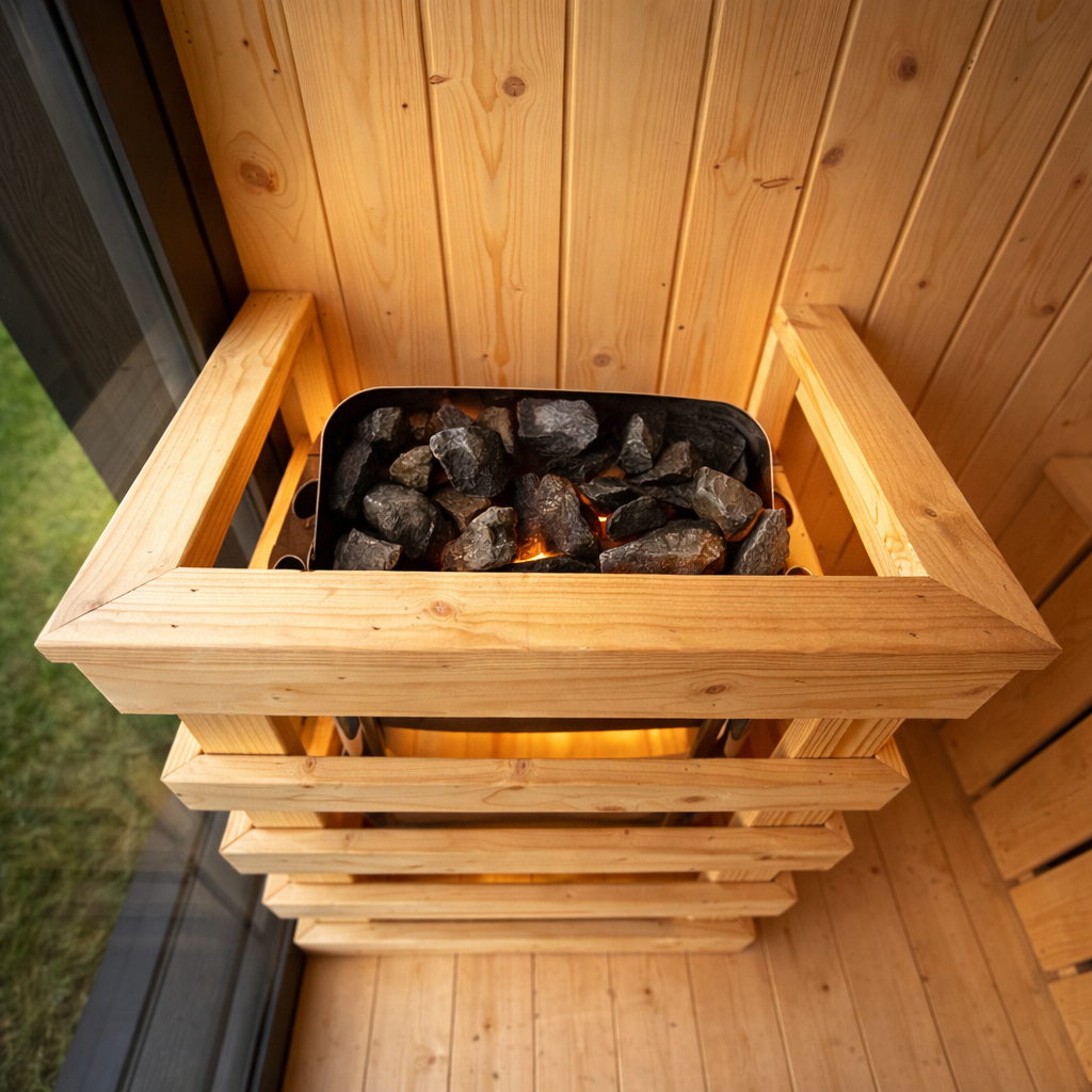 SaunaCube Outdoor Garden Sauna Cabin – Steel & Composite Cube Design with 6kW Electric Heater