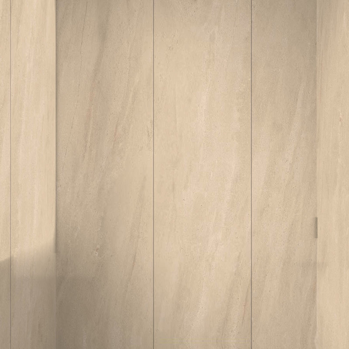 Beige stone-effect Rapid Stone shower wall panels close-up