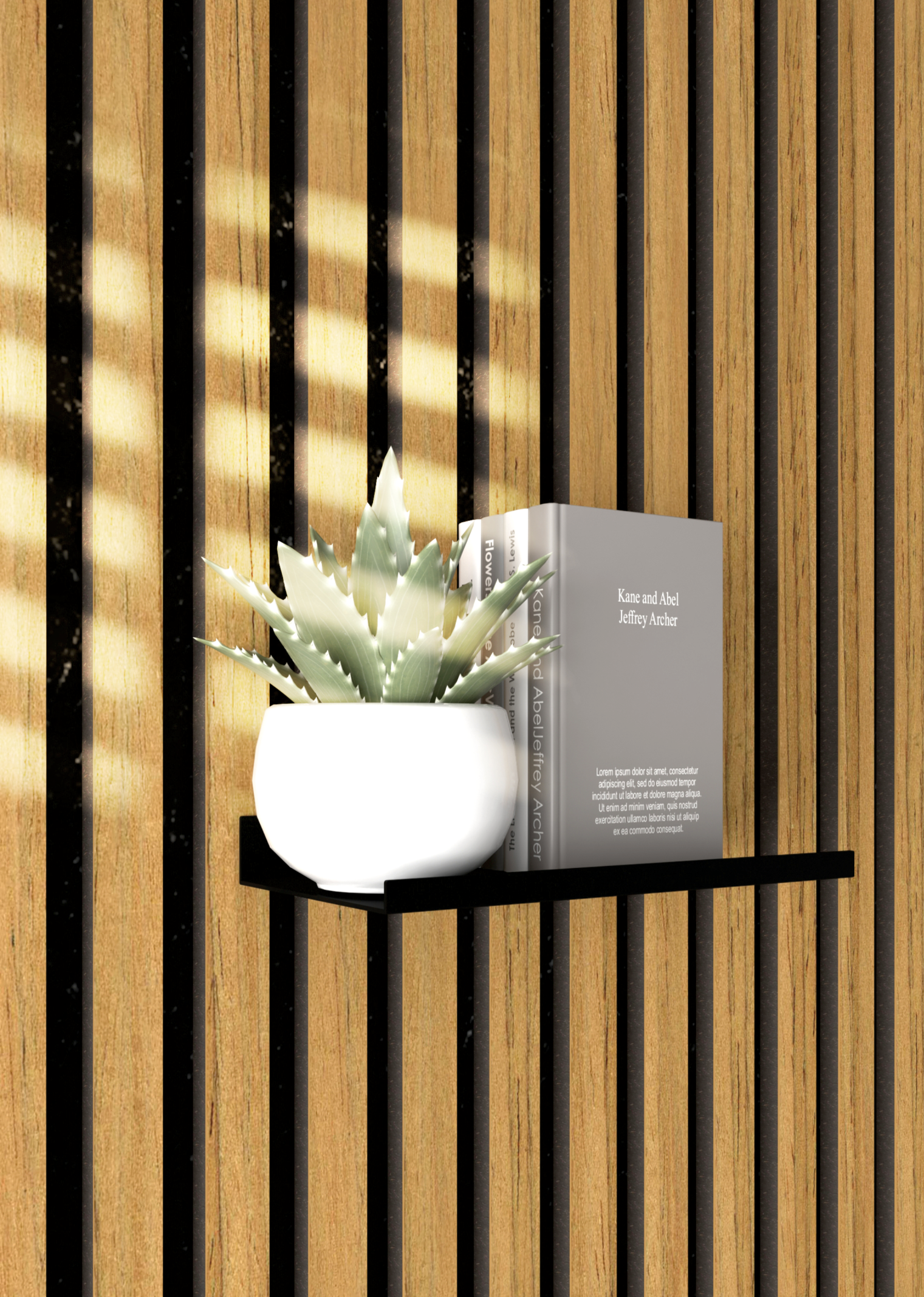 Matt Black Slat Wall Shelf | Acoustic Panel Shelf (2 Sizes) UK & Ireland