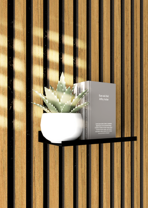 Matt Black Slat Wall Shelf | Acoustic Panel Shelf (2 Sizes) UK & Ireland