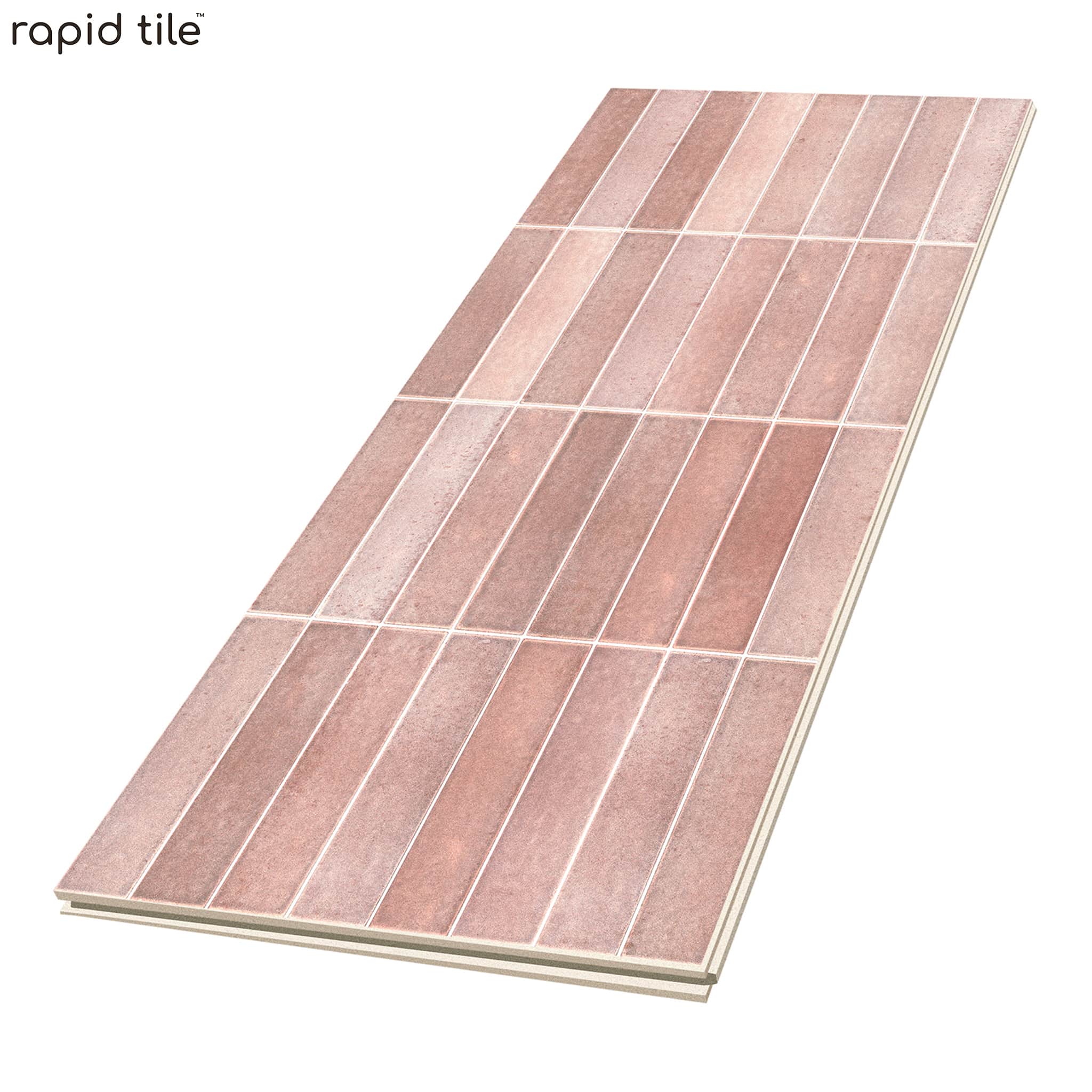 Rapid Tile™ Tile Effect Bathroom Wall Panel – Rose Pink - Waterproof Shower Panel