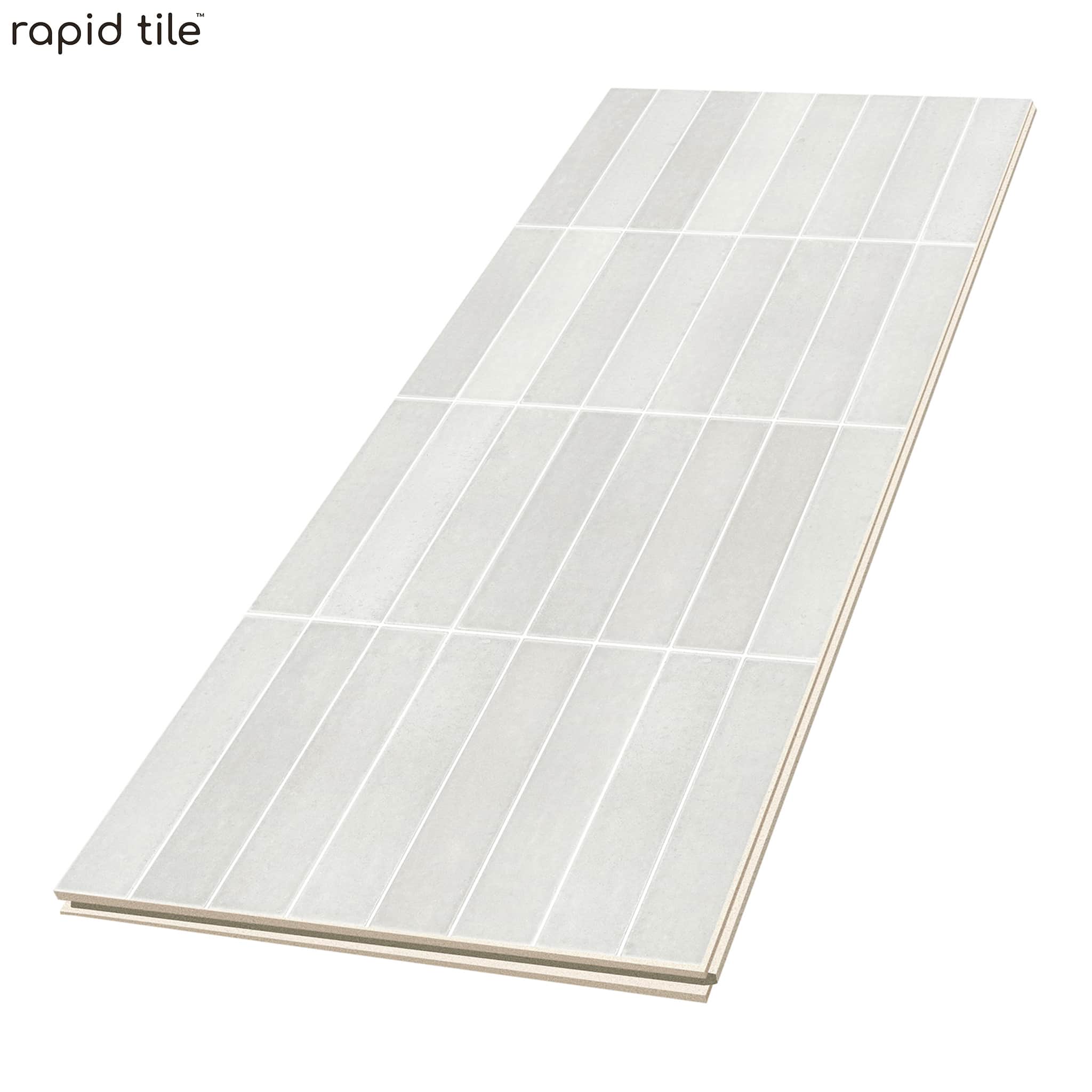 Rapid Tile™ Tile Effect Bathroom Wall Panel – Ivory White - Waterproof Shower Panel