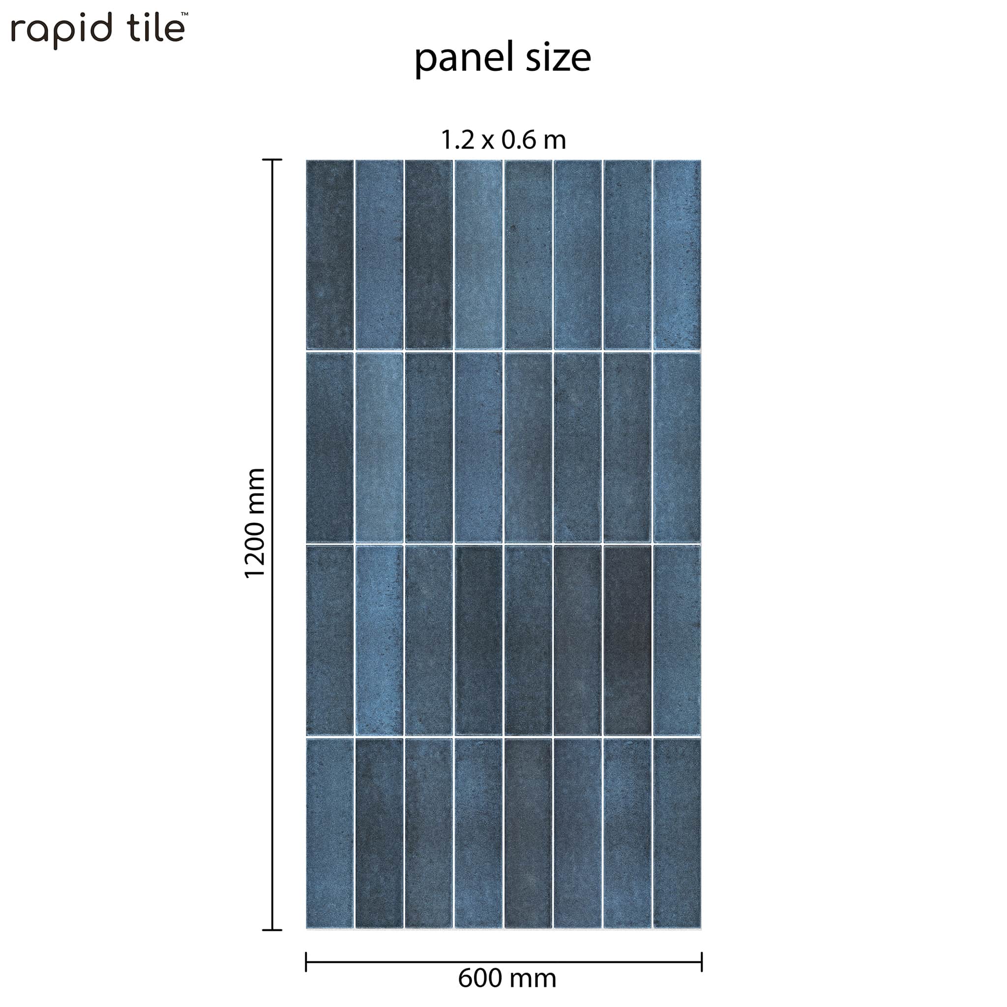 Rapid Tile™ Tile Effect Bathroom Wall Panel – Royal Blue Waterproof Shower Panel