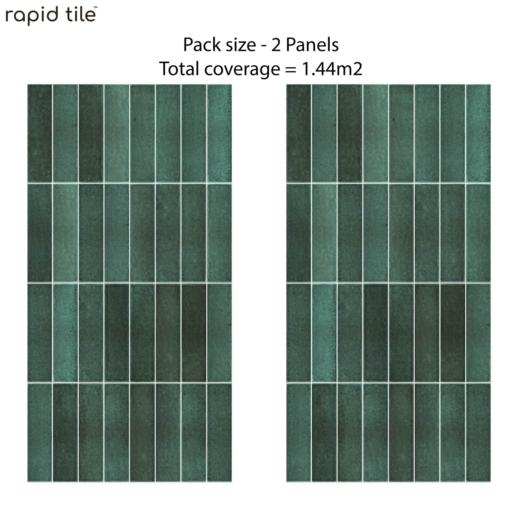 Rapid Tile™ Tile Effect Bathroom Wall Panel – Bottle Green - Waterproof Shower Panel