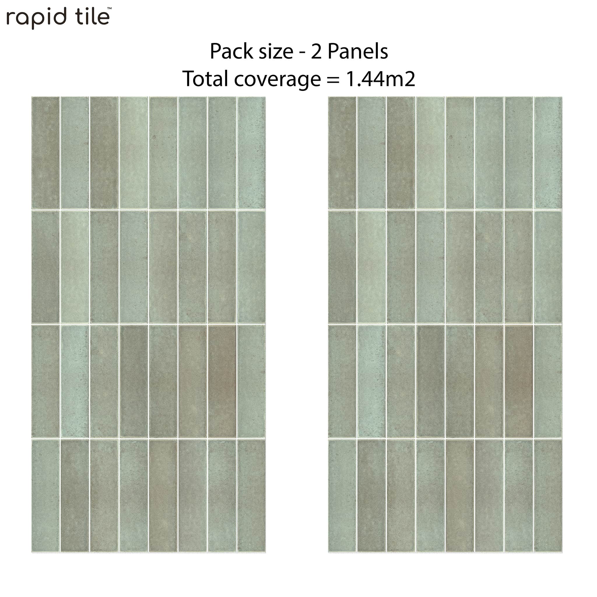 Rapid Tile™ Tile Effect Bathroom Wall Panel – Sage Green - Waterproof Shower Panel