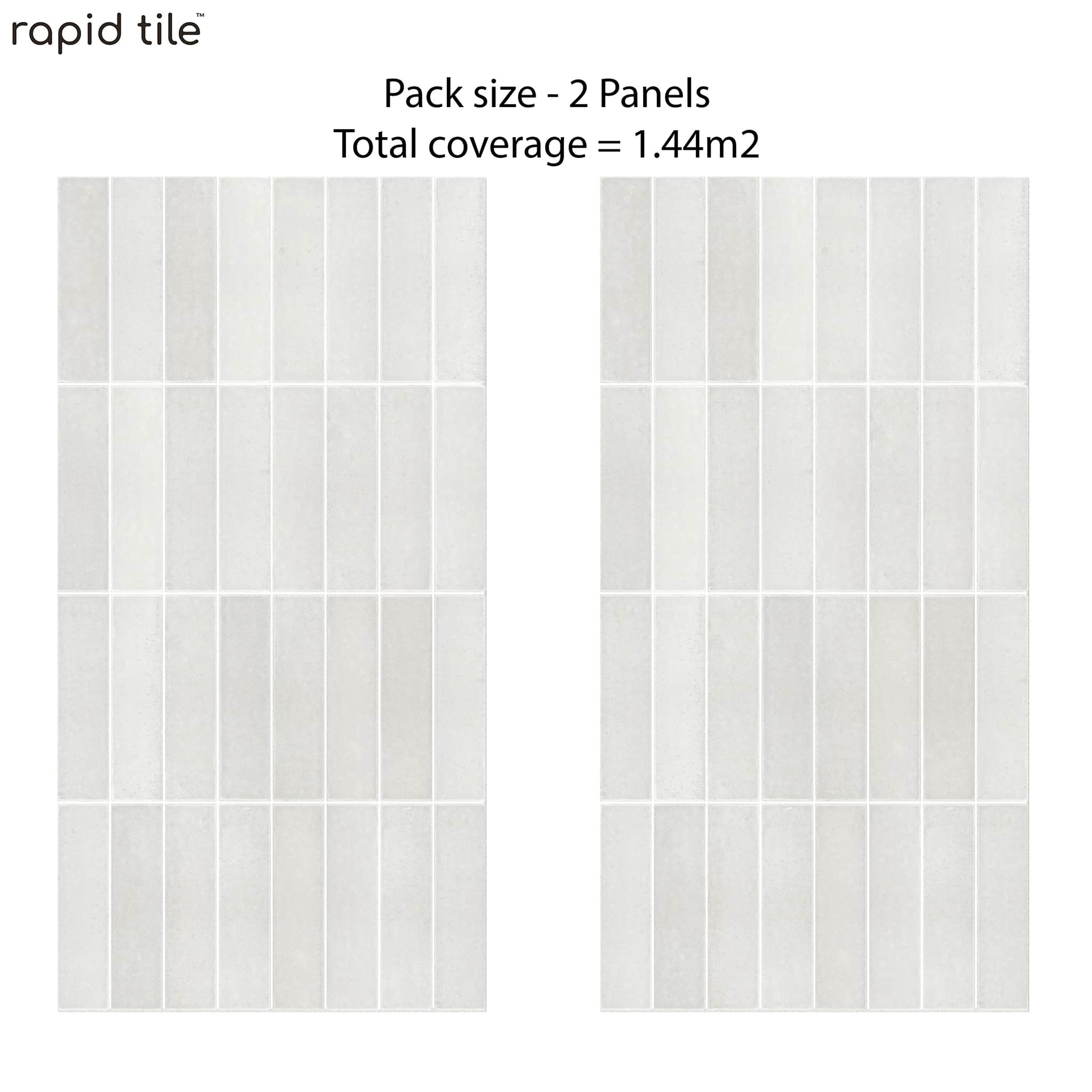 Rapid Tile™ Tile Effect Bathroom Wall Panel – Ivory White - Waterproof Shower Panel